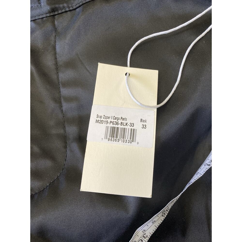 Mnml Men’s Black SNAP ZIPPER II CARGO PANTS Size 33 New With Tags - Picture 8 of 11
